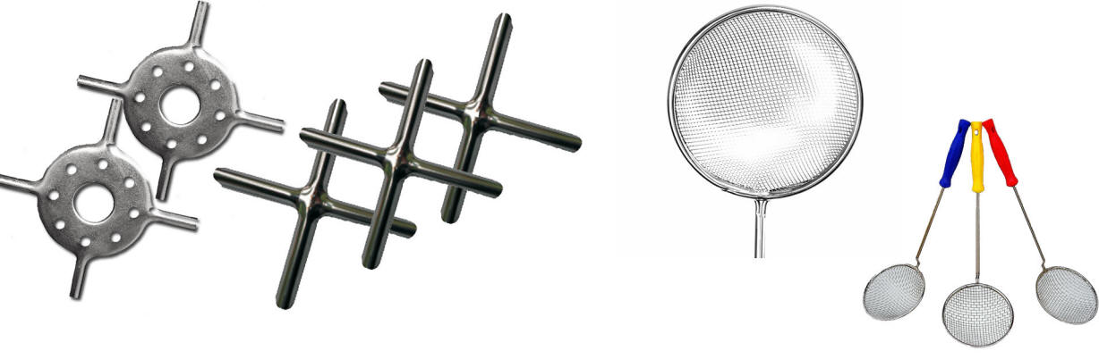 Namų apyvokos reikmenys: sietų dangteliai, valcavimo kaištis ir mėsmalė, šaukštas, žievelė - Lenkija